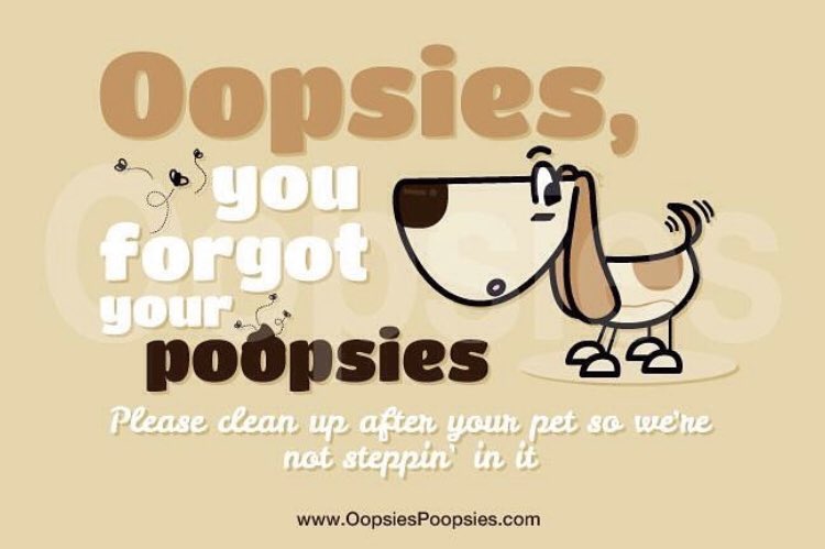 OopsiesPoopsies's tweet photo. Oopsies, you forgot your Poopsies!!! Please clean up after your pet so we’re not steppin’ in it. #dogpoopproblems #dogwalker #dogpark #dogrun #camping #nopoopsign #oopsiespoopsies #pickupthepoop
•https://t.co/1Mz2drkE1h https://t.co/iV2OuT6crO