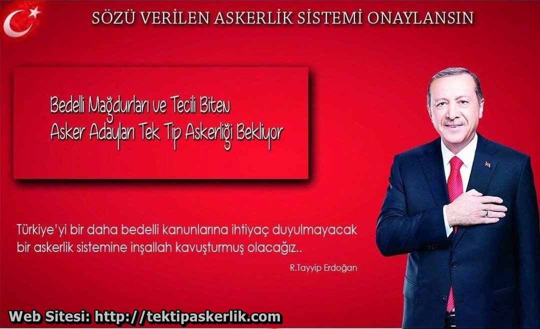 #YeniAskerlikSistemiOcakta 

Yoklama kaçakları ve Bakaya durumunda olanların Vergi Borcun'dan kurtulmalarını sağlayın. 
MADDİ DURUMU OLMAYANLARI GÖZ ARDI ETMEYİN !
<a href="/RT_Erdogan/">rt_erdogan</a> <a href="/Akparti/">AK Parti</a> <a href="/tcsavunma/">T.C. Millî Savunma Bakanlığı</a> <a href="/refik_ozen16/">refik ozen</a> <a href="/Cbekle/">Cemal Bekle 🇹🇷</a> <a href="/mahirunal/">Mahir Ünal 🇹🇷</a> <a href="/ikalin1/">İbrahim Kalın</a> <a href="/Hekimoglusulymn/">Hekimoğlu Süleyman</a> <a href="/kayaismail80/">İSMAiL KAYA 🇹🇷</a>