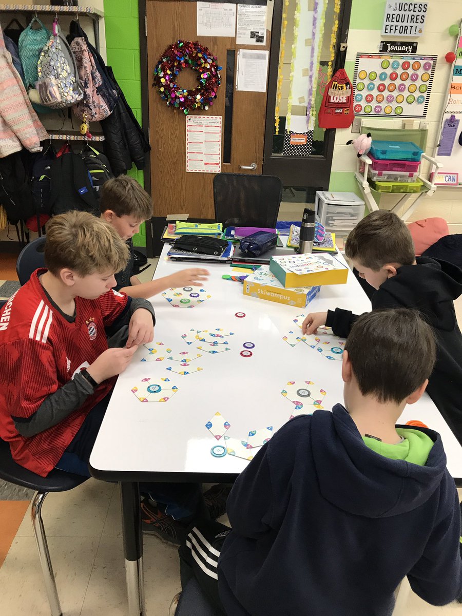 LHenry202's tweet photo. Testing out some strategy and logic games to get our math brains working after break! Ss had lots of fun, enjoyed the challenges, and can’t wait to play again! #qwirkle #sequence #skiwampus #sumoku #setdice #fivecrowns @EESMaher @ccps_gifted @ChristanMartin5 #bestyearever https://t.co/TfemMM79s1