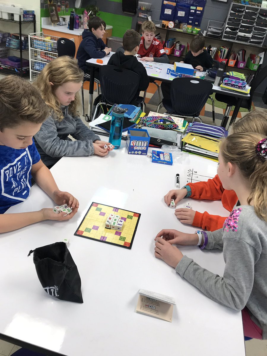 LHenry202's tweet photo. Testing out some strategy and logic games to get our math brains working after break! Ss had lots of fun, enjoyed the challenges, and can’t wait to play again! #qwirkle #sequence #skiwampus #sumoku #setdice #fivecrowns @EESMaher @ccps_gifted @ChristanMartin5 #bestyearever https://t.co/TfemMM79s1