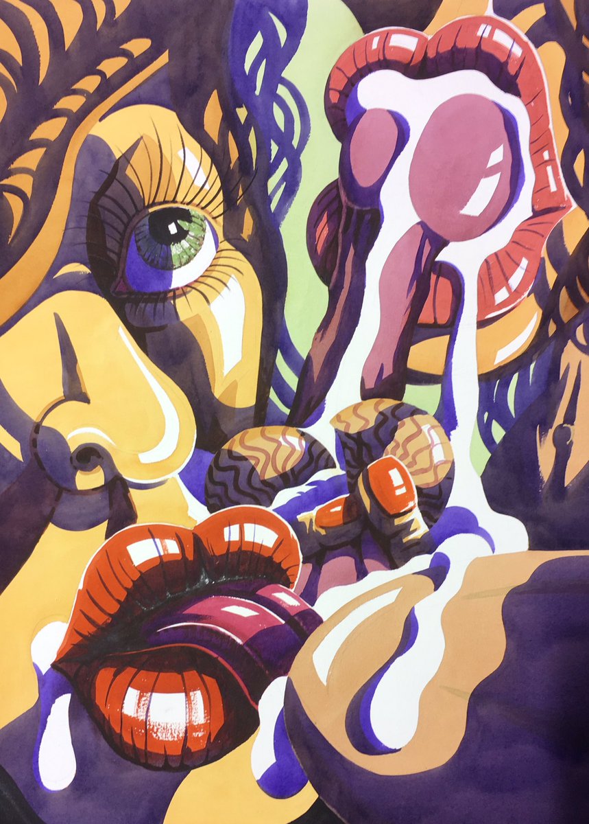 eroticart6's tweet photo. Black Kiss. Final version 28x38 inches #erotic #cumshot #sexart https://t.co/Kh1DA3rjSx