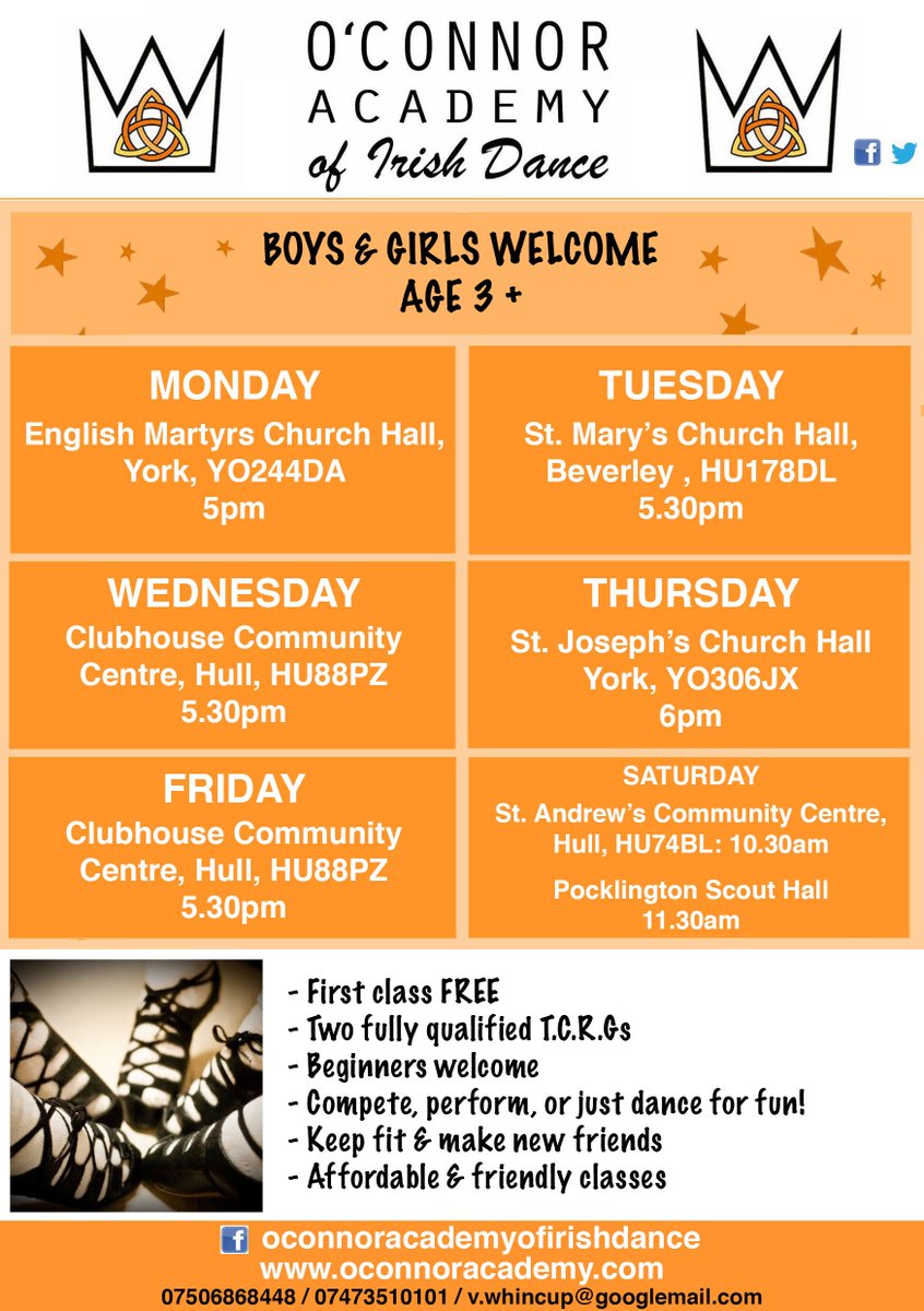 Now enrolling for the new term. Beginners welcome. Compete, perform, or just dance for fun! First class FREE! #hull #beverley #york #pocklington <a href="/YorkIrish/">York Irish</a> <a href="/luvhull/">Love Hull</a> <a href="/BeverleyLife/">Beverley Life</a> <a href="/PockPost/">Pocklington Post</a> <a href="/CivicHull/">Hull Civic Society</a> <a href="/Visit_Beverley/">Visit Beverley</a> <a href="/FamiliesEYorksh/">Families East Yorkshire</a>