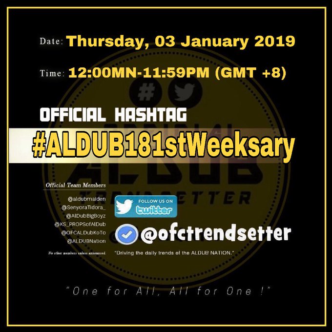 Poreber2018's tweet image. Support our OHT
#ALDUB181stWeeksary 
 @ofctrendsetter @AMInaticsOFC @ALDUB_POETweets @Obra_ADN2018 @TropALDUB @grabesila  @TeamKPTY_ORIG26 @ADMC_Arabia @AIFam16 @ALDUBNation @iam_ginghs  @aldubmaiden @SONATAZ @AlDubBigBoyz @mhellopez19 @AkocMalaya1 @lynieg88
