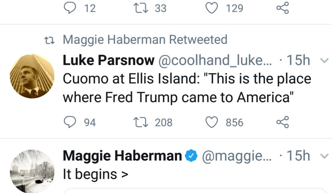 coolhand_luke88's tweet image. 2019 began with Maggie Haberman retweeting me. My year is already made 😂