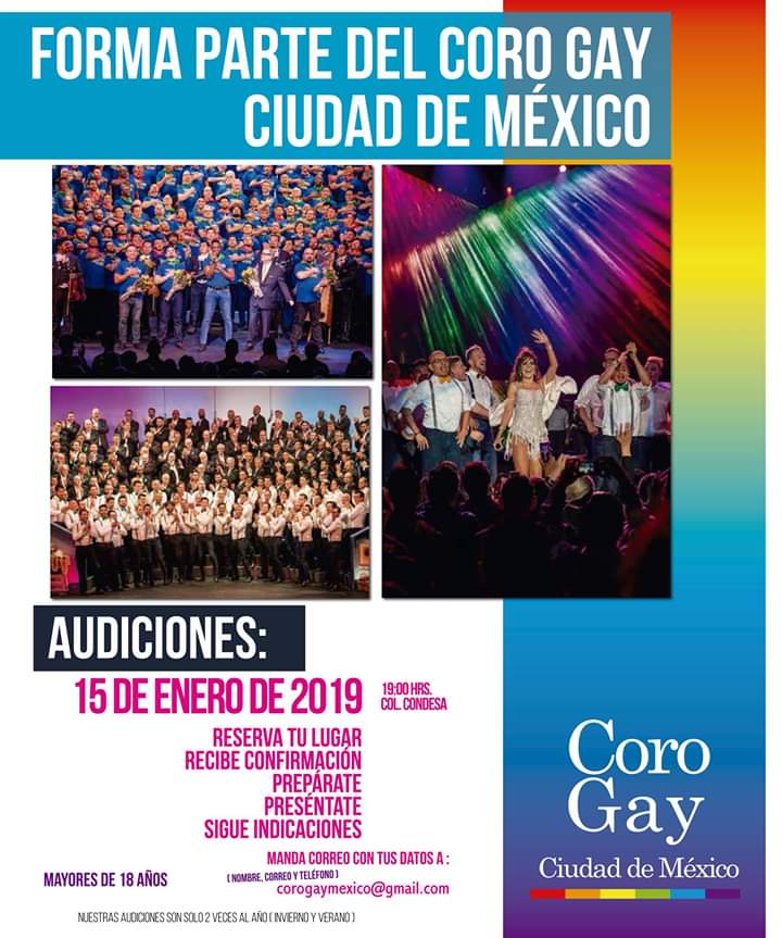 cgcdmx's tweet photo. Audiciones de invierno. Únete a esta gran familia y se parte del Coro Gay Ciudad de México. https://t.co/iGtHUnYzGm