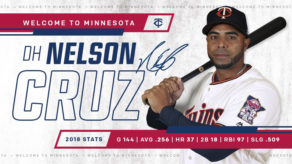 Minnesota Twins on X: OFFICIAL: #MNTwins sign Nelson Cruz to a 1-year  contract with a club option for 2020.  / X