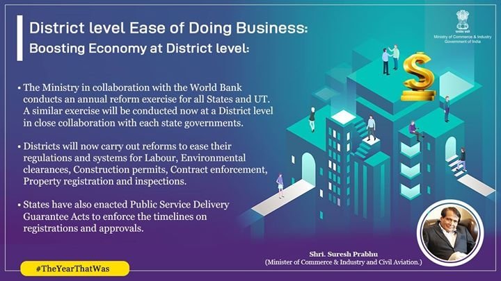 We are concentrating on District level Ease of Doing Business and we will carry out reforms at district level required for #EaseOfDoingBusiness #TheYearThatWas #DistrictLedEODB