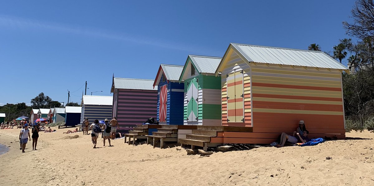 JoBrettAD's tweet photo. Final day in @Australia so finished with a trip to #brightonbathingboxes on Brighton beach 🏖 @Melbourne #bathingboxes #brightonbeach #Melbourne #Australia #travel #explore https://t.co/t0eXzTKWZq