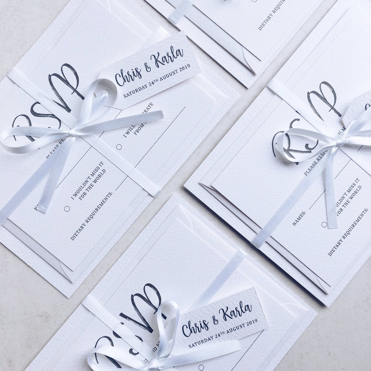 Happy New Year everyone 🥂

We’re back after a relaxing break and we’re excited for all the orders we have coming up 💍

We created these classic invitation bundles for a lovely couple getting married in the summer 🌷

#weddingstationery