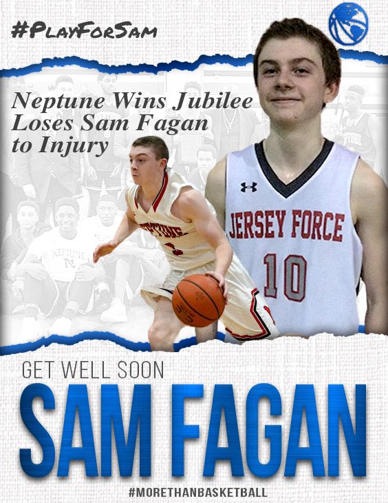 NJShoreshotBoys's tweet image. The @NJShoreshotBoys program wants to send our well wishes to Neptune High School and @JerseyForceAAU guard Sam Fagan ... Praying for his speedy and successful recovery. Get well soon. #MoreThanBasketball #PlayForSam