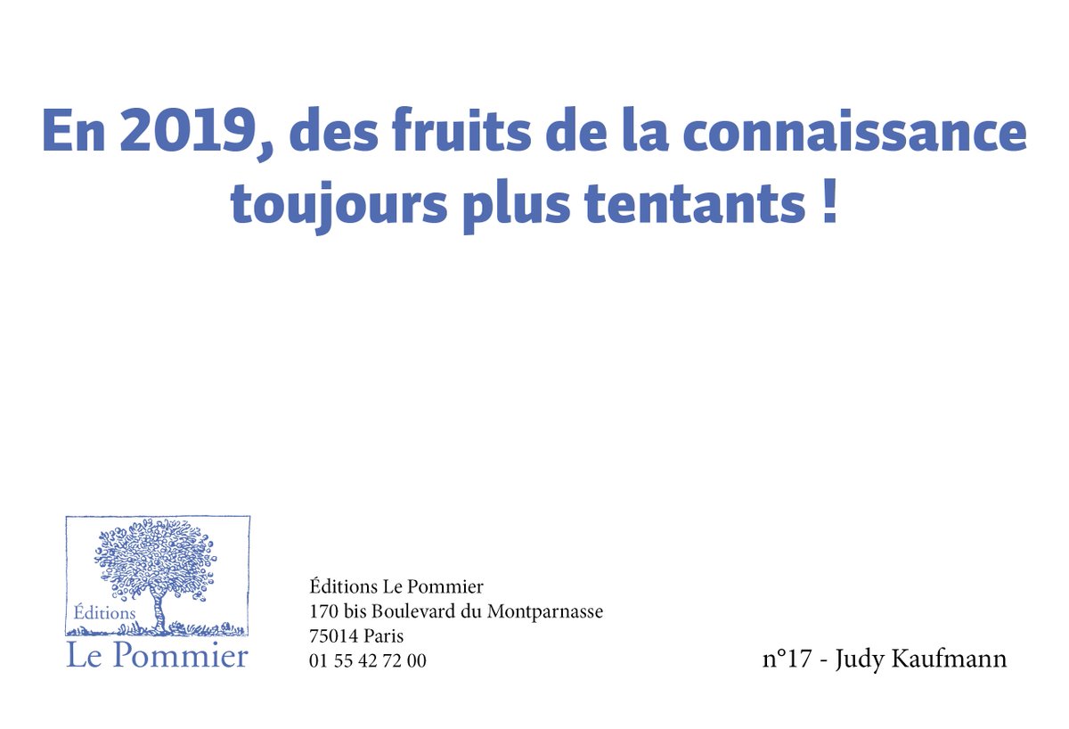 Ed_LePommier's tweet photo. En 2019, des fruits de la #connaissance toujours plus tentants !

Toute l'équipe du Pommier vous souhaite une très bonne et belle année 2019 et vous adresse ses meilleurs vœux ! #editionslepommier #sciences #Humensis https://t.co/mU9JSLf77p