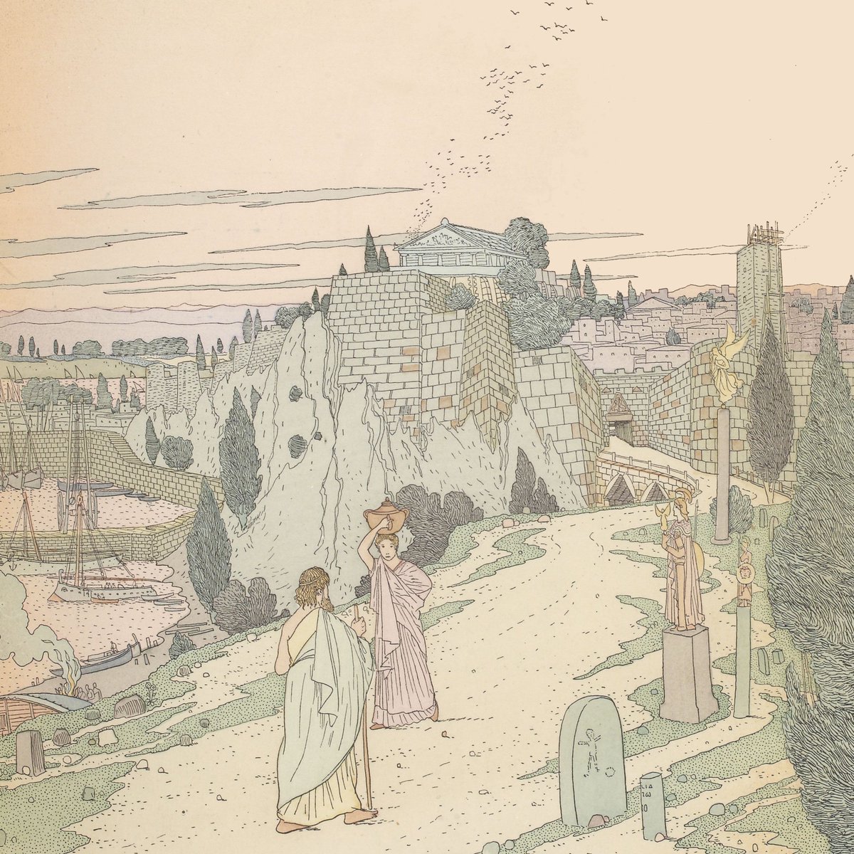 #AttentionTrésor ! L’épisode de Nausikaa, tiré de l’Odyssée d’Homère, traduit par Leconte de Lisle et somptueusement illustré par Gaston de Latenay => c.bnf.fr/zDq