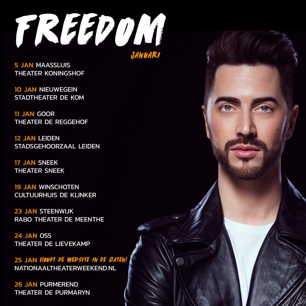 Happy New Year!!! We gaan dit jaar nog 23 #FREEDOM shows doen. Onwijs veel zin in. Wie komt er deze maand langs? #jordanroy #georgemichael