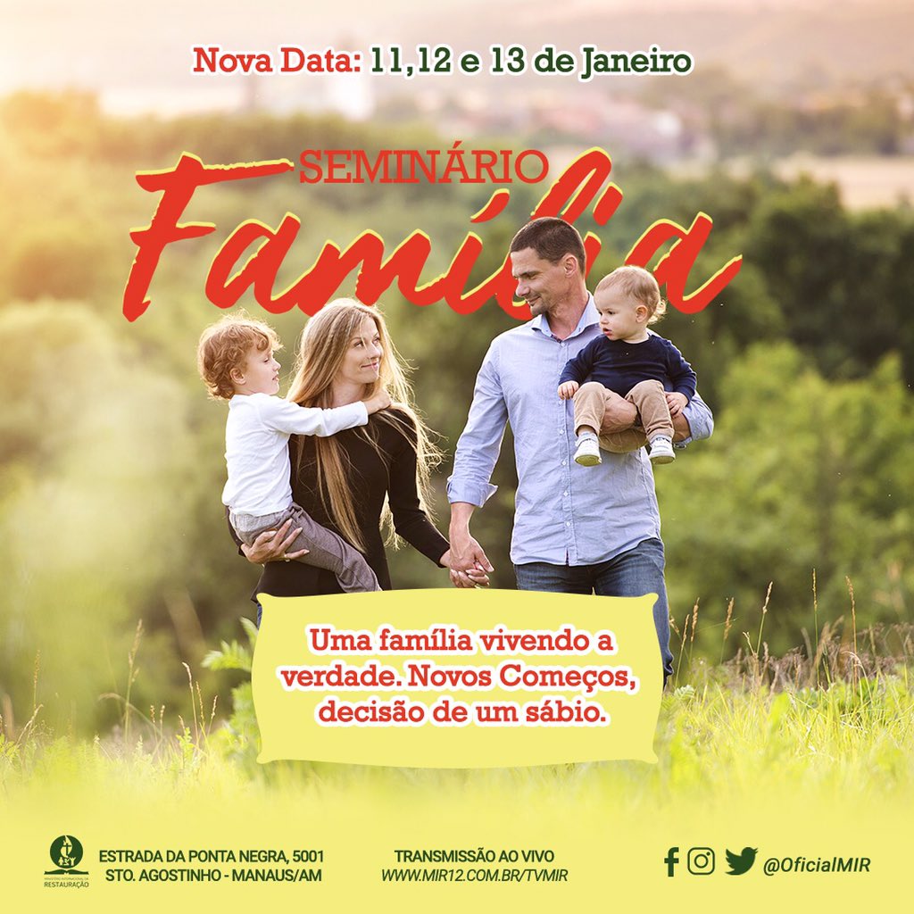 Feliz 2019! Sacerdote,  começaremos o ano com chave de ouro no Seminário Família no <a href="/Oficialmir/">MIR Oficial</a>. Agende-se! 11,12,13 de Janeiro.
