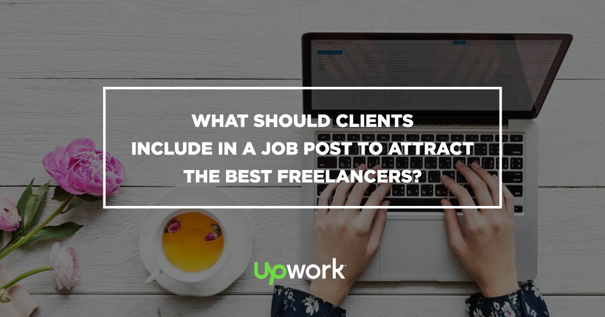 Upwork's tweet image. Finding great freelancers starts with creating a great job post. What should clients include in their job posts to attract the best freelancers? Reply with your tips and they might appear in an upcoming Upwork blog.