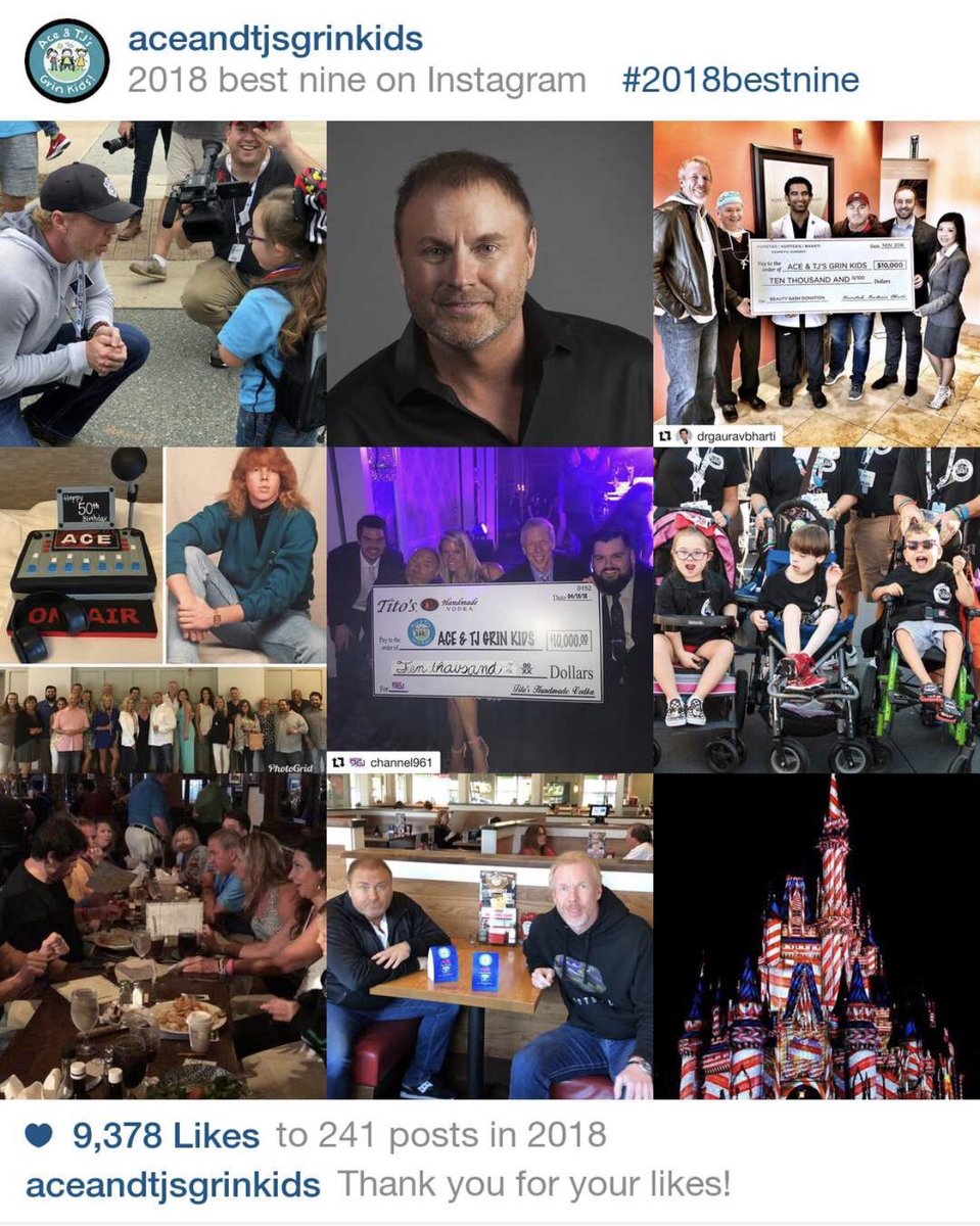AceTJGrinKids's tweet photo. What an amazing year for Grin Kids! Here’s our #topnine2018 posts from our Instagram to highlight 2018. Thank you for all your support! We can’t wait to see what 2019 bring us! @TheAceTJShow https://t.co/yiZfDytZsU
