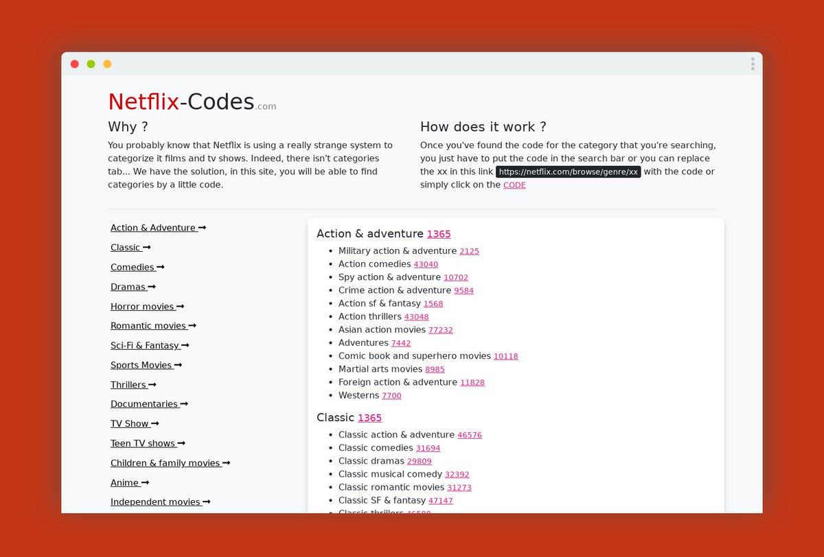 netflix codes