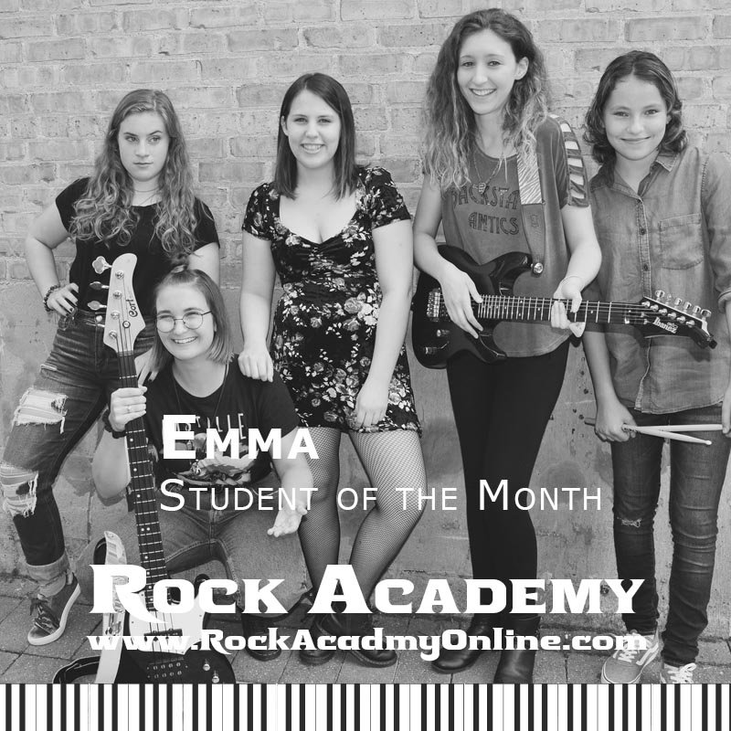 RockAcademyRox's tweet photo. Emma, a  talented musician, 6 years at RA, "RA gave me an appreciation for a wider range of music".  
She hopes to write/record own music &amp; study theater.

#rockacademyonlin #unleashyourinnerrockstar #studentofthemonth #vocalstudent #guitarstudent https://t.co/QXRPPp6Bcw