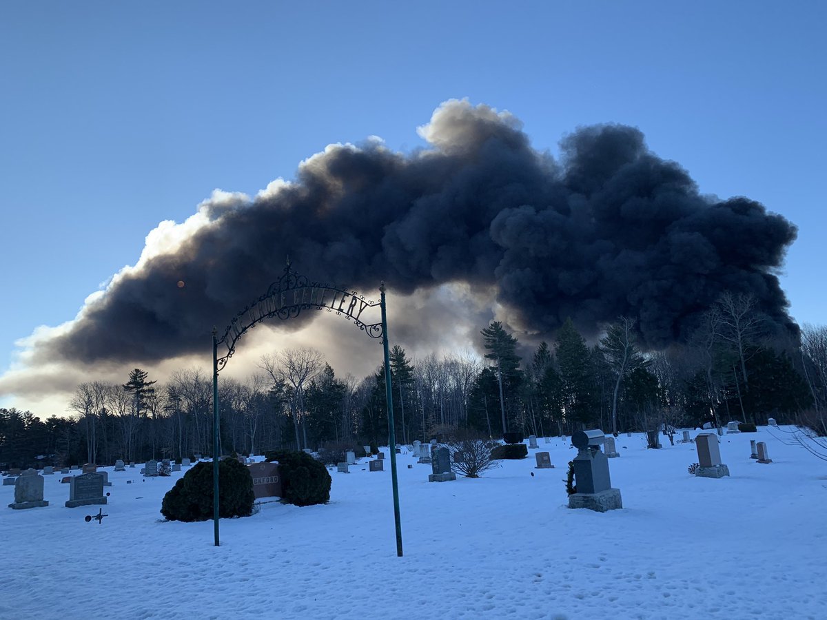WGME's tweet image. MORE: State Police the fuel delivery truck collided with another car on Rt 27. The driver of both vehicles have been injured. #LiveOnCBS13 (Courtesy:  Laura Casey)