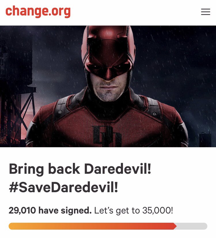 SavedDaredevil's tweet image. New Year, new milestone! Thanks for getting our petition past the 29,000 mark #Daredevil fam! We’ve seen new posts every day from people just catching up on S3, which means new people who may not have signed our petition. Keep spreading the word so we can #SaveDaredevil!