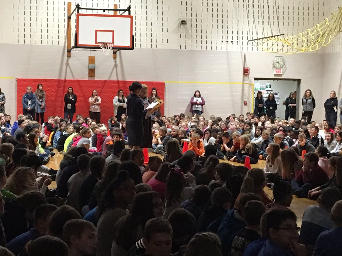 Ms. Bean and Mrs. Stewart did an amazing job acting as Miss Trunchbull and Miss Honey to introduce our OSOB book... <a href="/NH_Elementary/">NH Elementary</a> #osob
