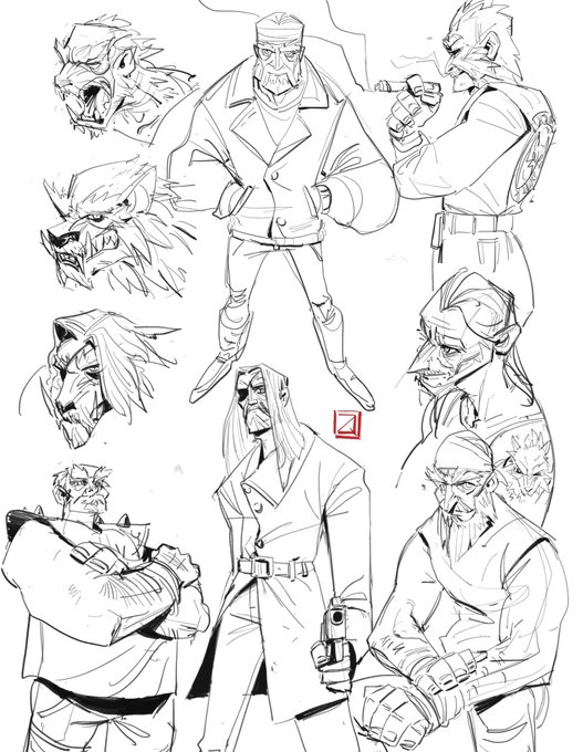 Designing another member of the gang ! I was gathering reference and realised the number of facial hair styles available to man is truly staggering. Except I can only grow a fu-manchustache :)

#characterdesign #visualdevelopment @Procreate 