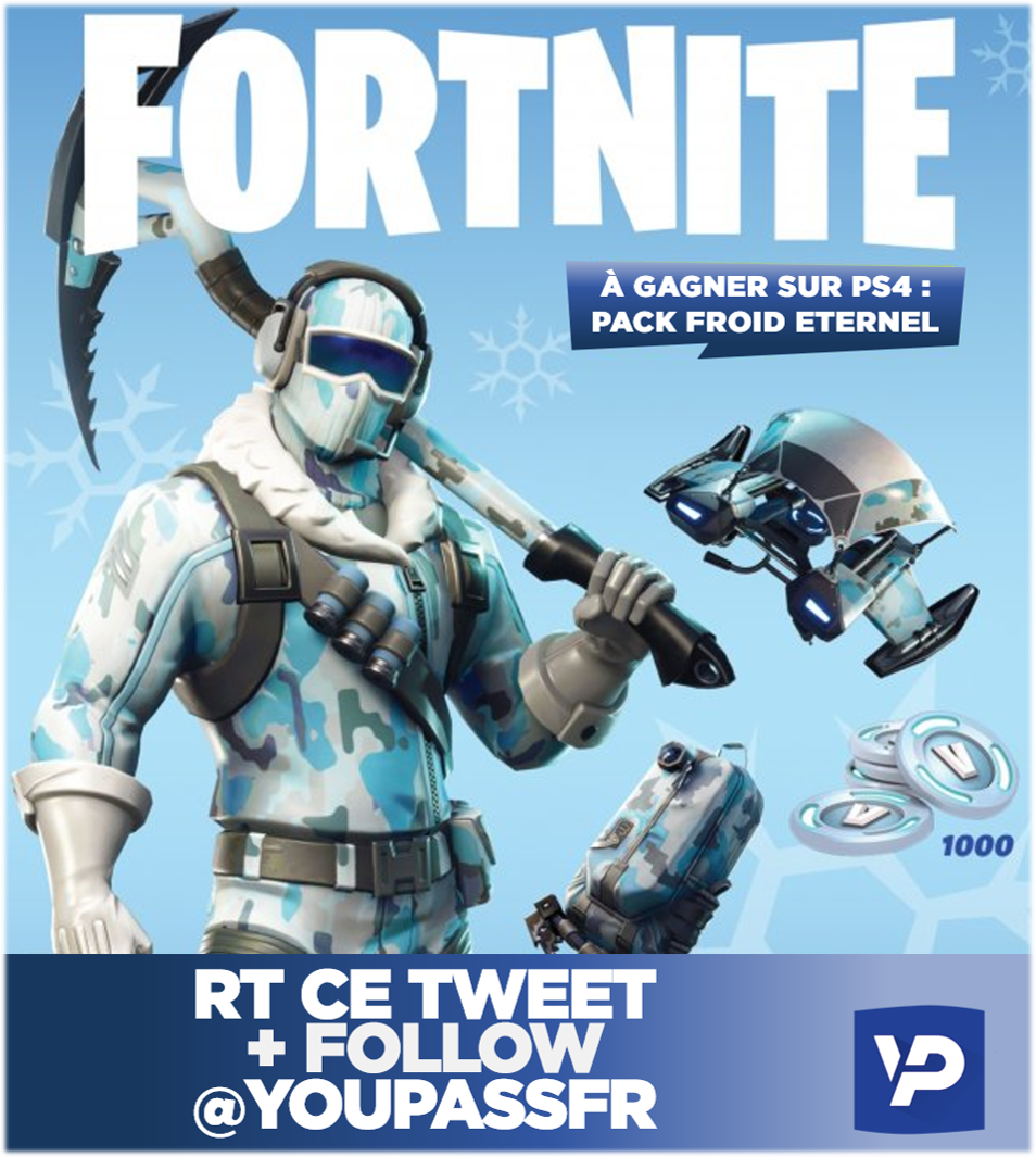 YouPassFR's tweet photo. #ConcoursFortnite Refroidissez vos ennemis avec le pack Froid Eternel à gagner sur PS4 !

Pour participer :
❄️ RT ce tweet
❄️ Follow @YouPassFR 

Tirage au sort prévu pour le 08/01 ! https://t.co/4jpbAs47Mv