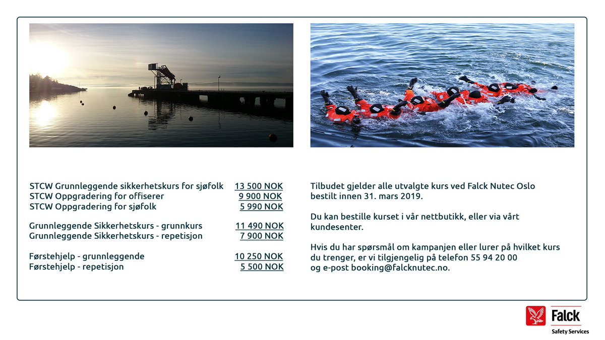 RelyOnNutecNO's tweet photo. Vi starter 2019 med tilbud på sikkerhetskurs hos Falck Nutec Oslo. Sjekk ut tilbudene under  #falcknutec #2019 #sikkerhetskurs https://t.co/4ShNPUOhzj
