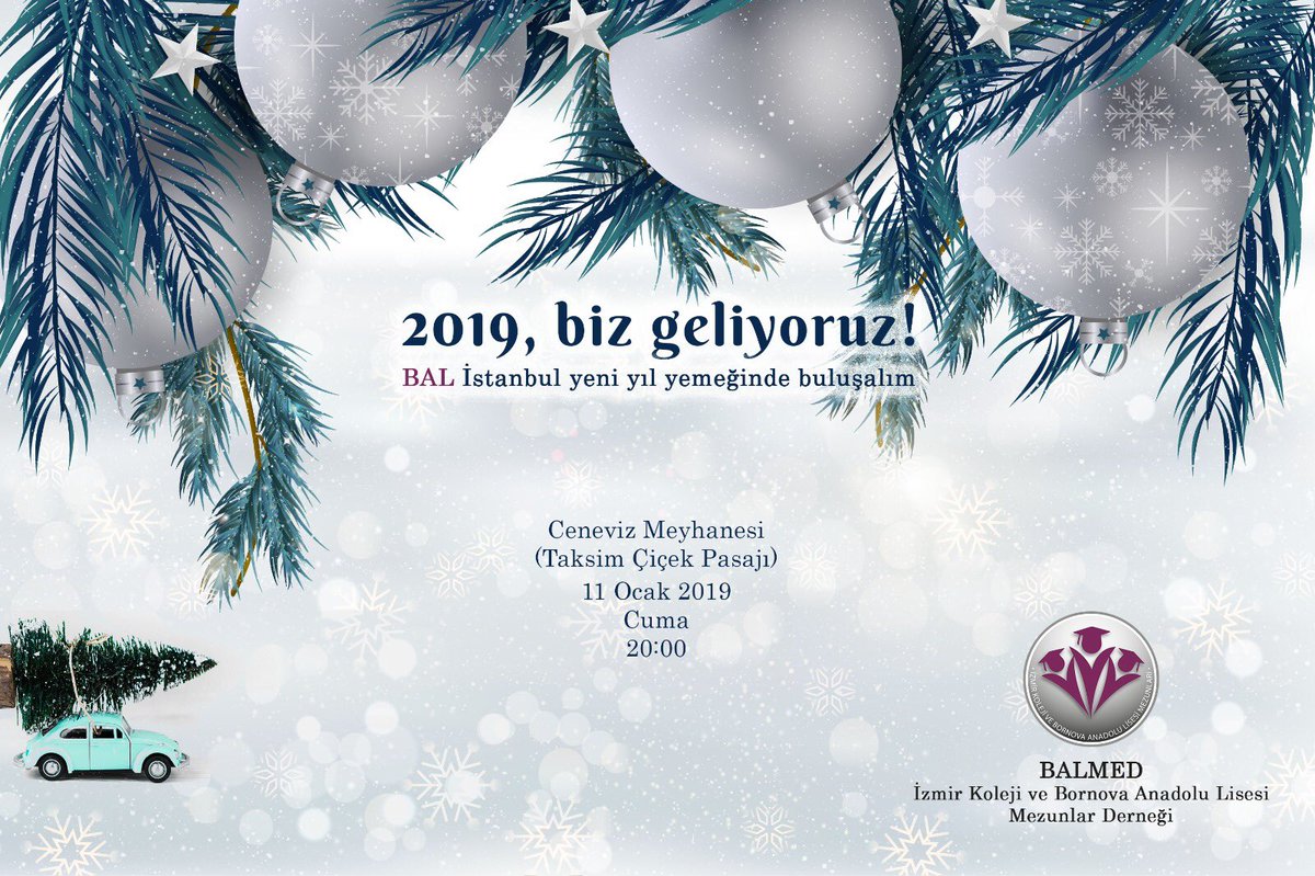_BALMED_'s tweet photo. Siz hala 2019'a giremediniz mi?
Girdiniz ama "yeni yıl coşkusu birkaç gün daha sürse keşke" diyenlere mi katıldınız?
Geleneksel yeni yıl yemeğimizde 2019'u hep birlikte karşılamak için takviminizde 11 Ocak akşamını boş bırakın. 
(Rezervasyonlu etkinlik, detay için akışı okuyunuz) https://t.co/1H3YxPJbEX