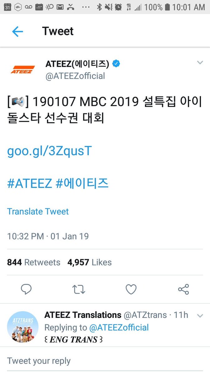 prettymunchies's tweet photo. @ateezvisual @ATEEZofficial Follow @ATZtrans , they translate every tweet and (for me) their translation is the first reply under the actual tweet https://t.co/6rnyvTyD7w
