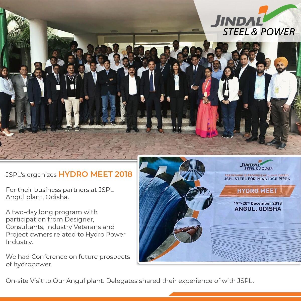 JindalPanther's tweet photo. Jindal Steel and Power organised two days #HydroMeet2018 at our State Of The Art Steel Manufacturing plant in #JsplAngulOdisha . Prominent industry veterans , designers, consultants &amp; business partners participated in the event . #BuildingIndia #JsplSteelPlates
@JSPLCorporate https://t.co/ykxwjLifd4