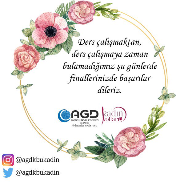 Ders çalışmaktan, ders çalışmaya zaman bulamadığımız şu günlerde finallerinizde başarılar dileriz.
#FinalHaftasıHoşgeldin