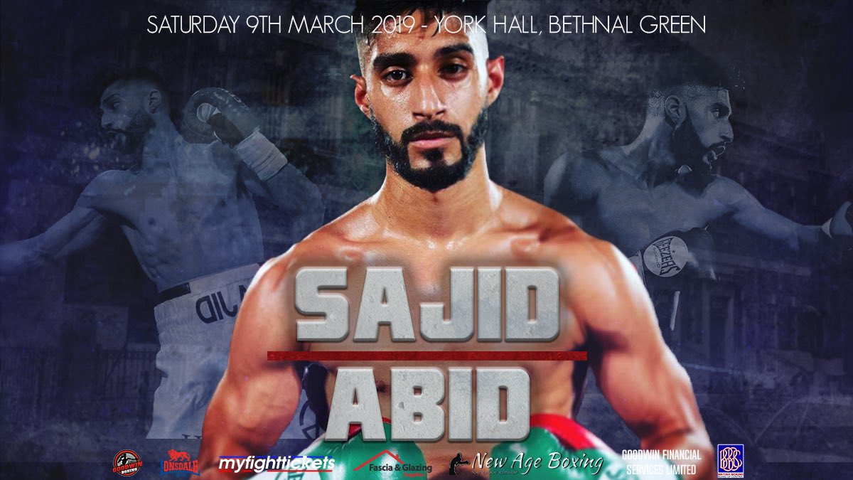 Goodwin_Boxing's tweet photo. Its the first fight in the capital for @sajid_abid as he is added to the undercard of @Dillon_Boxing vs Dave Birmingham Southern Area title fight on 9th March at York Hall. 

Sajid currently 6-0 looks to continue his unbeaten run. https://t.co/8SU7ltvd6A
