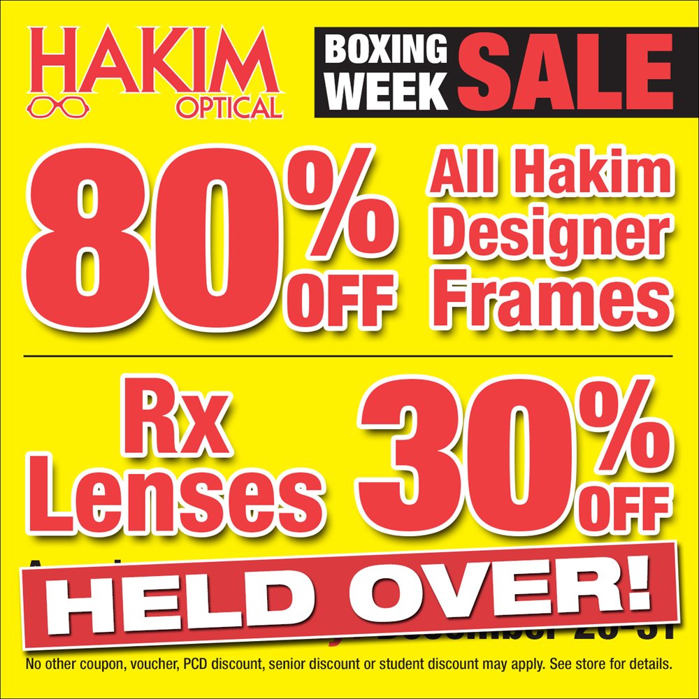 Stone Road Mall on Twitter "Hakim Optical January 2 January 13
