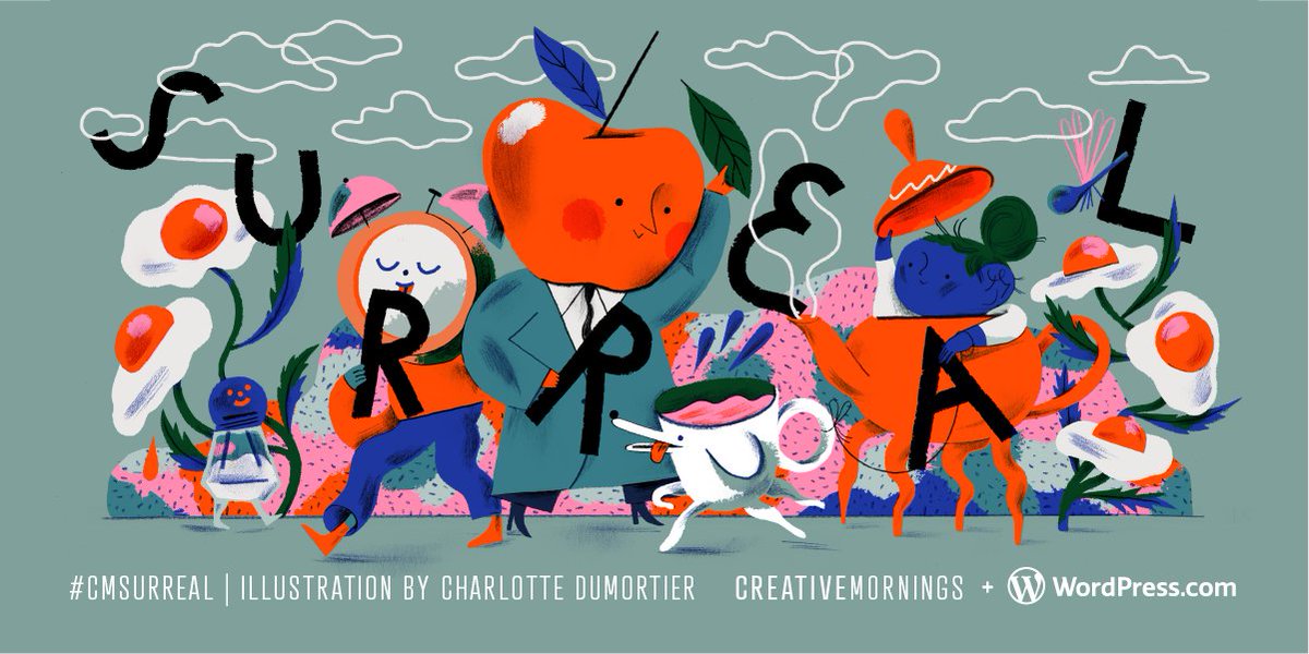 Palermo_CM's tweet photo. Buon #2019 community! Whoop whoop! Il primo tema di #CreativeMornings per questo nuovo anno è #CMsurreal presentato da @wordpressdotcom – applausi – scelto da i nostri amici di Bruxelles (@brussels_CM) e illustrato da #CharlotteDumortier. Brava! https://t.co/bqYRwuHZcn https://t.co/947nh0nHqr