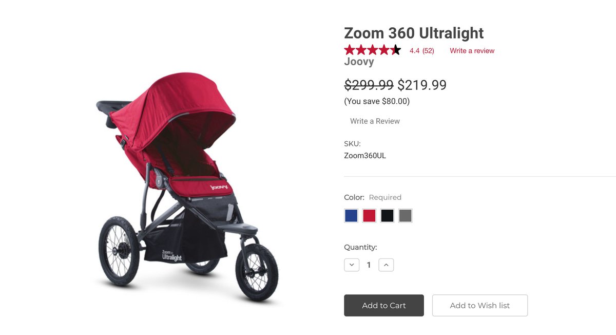 joovy's tweet photo. Check out the amazing deal on the Zoom360 Ultralight! Regular price is $299.99, now $219.99! 

The first 100 to purchase through the link below will get an additional $25 off using coupon code  Zoom$25

https://t.co/fcFkmh0sen

#Joovy #PriceDrop #Sale #Coupon #BigSale #Sales https://t.co/z6D27wmGhI