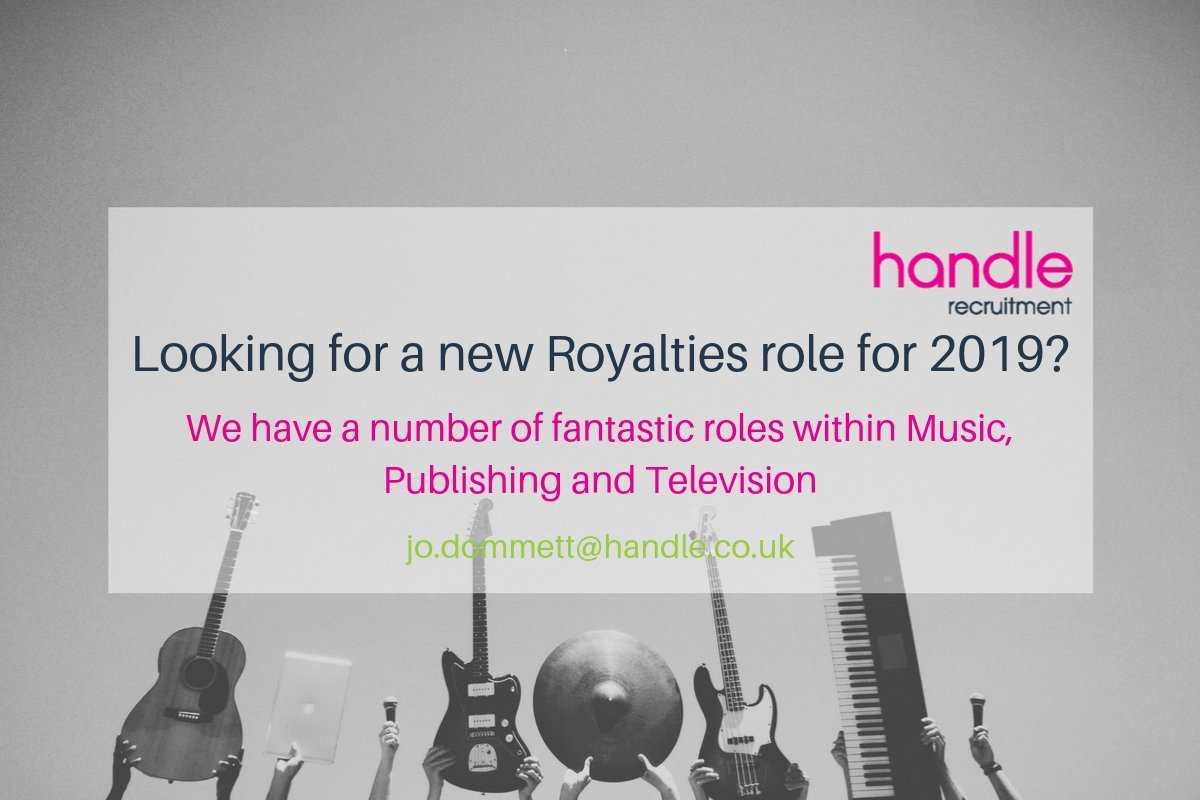 HandleFinance's tweet image. Happy New Year! 

We have some fab new #Royalties roles to start the new year off across #Music, #TV and #Publishing. If this sounds of interest please get in touch asap - jo.dommett@handle.co.uk #newyearnewjob