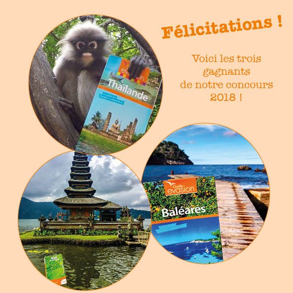 GuideEvasion's tweet photo. L’équipe Evasion vous souhaite une bonne année 2019, pleine de voyages 🍾 ! Notre concours « Vos guides en voyage » 2018 se termine. Bravo à @staartsblog, Aureliefbr et Marie Adam Legay. Un grand merci à tous pour votre participation ! Nous attendons vos photos en 2019 😉 https://t.co/BDDKPTKOrv