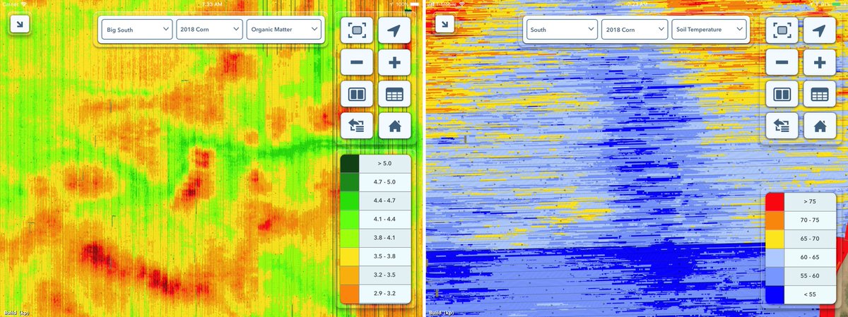 See Organic Matter, Furrow Moisture, and Soil Temperature mapped in real-time while planting with <a href="/FieldView/">FieldView</a> Cab and SmartFirmers from @precision_plant.