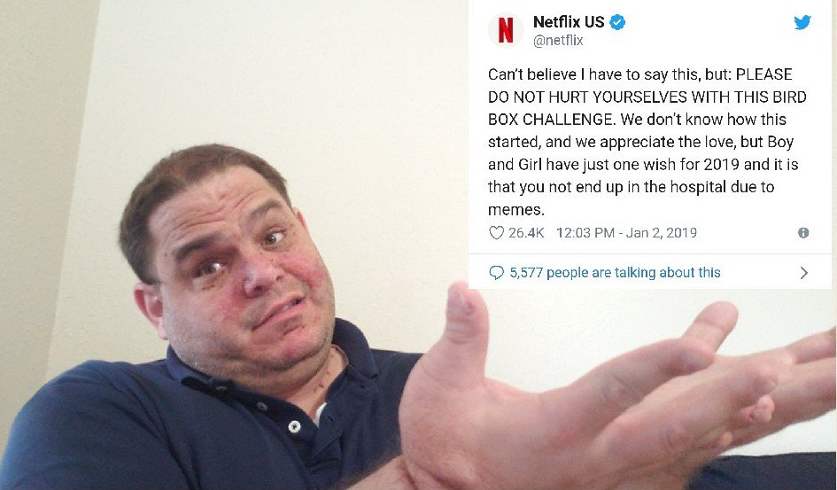 jeremytryit2's tweet photo. There looks to be a birdbox challenge due to all the success ftom @birdboxmovie 
@netflix is even urging people to not blindfold themself!
.
.

#streaming #bird #stream #samsunggalaxy #photooftheday #birds #samsung  #influencer #tryit2 #love #netflix #video #onlineshop #challenge https://t.co/YwecVg0Xic