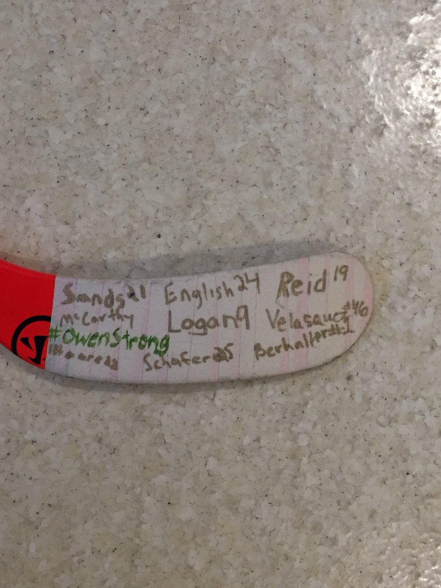 Thank you to the boys <a href="/TimonHockeyClub/">Timon Hockey</a> for the stick and well wishes! Good luck this season! #Owenstrong #Warrior
