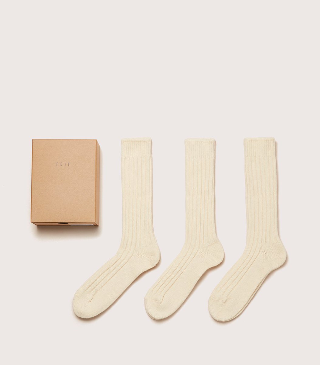 FEITDirect's tweet image. Made in Japan | Undyed Wool Socks 3-Pack. See more styles at feitdirect.com