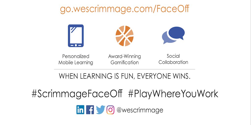 wescrimmage's tweet photo. Sneak Peek ... #2019FaceOff Coming Soon To @wescrimmage! Stay Tuned For More #PlayWhereYouWork #LearnWhenYouPlay Fun! @SourceExplorer @derek_lundsten @WatershedLRS @SellingPowerMag @gerhard20 @aliceheiman @MuhlenhauptCo @TrainingMagUS https://t.co/TmimWmZaeU