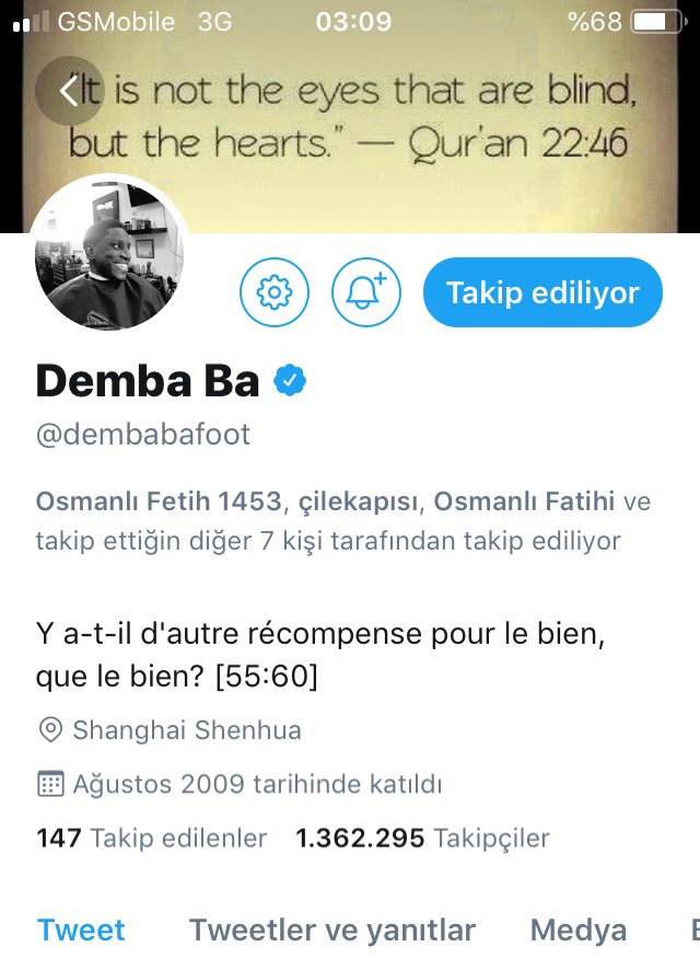 Osmanli Fatihi On Twitter Masallah Elhamdulillah Bir Guzel Adam Turkiye Asigi Senegalli Musluman Futbolcu Demba Ba Dembabafoot Dembaba Senegal Turkey Islam Muslim Bismillah La Havle Vela Kuvvete Illa Billahil Aliyyil Azim Guc Ve Kuvvet Sadece