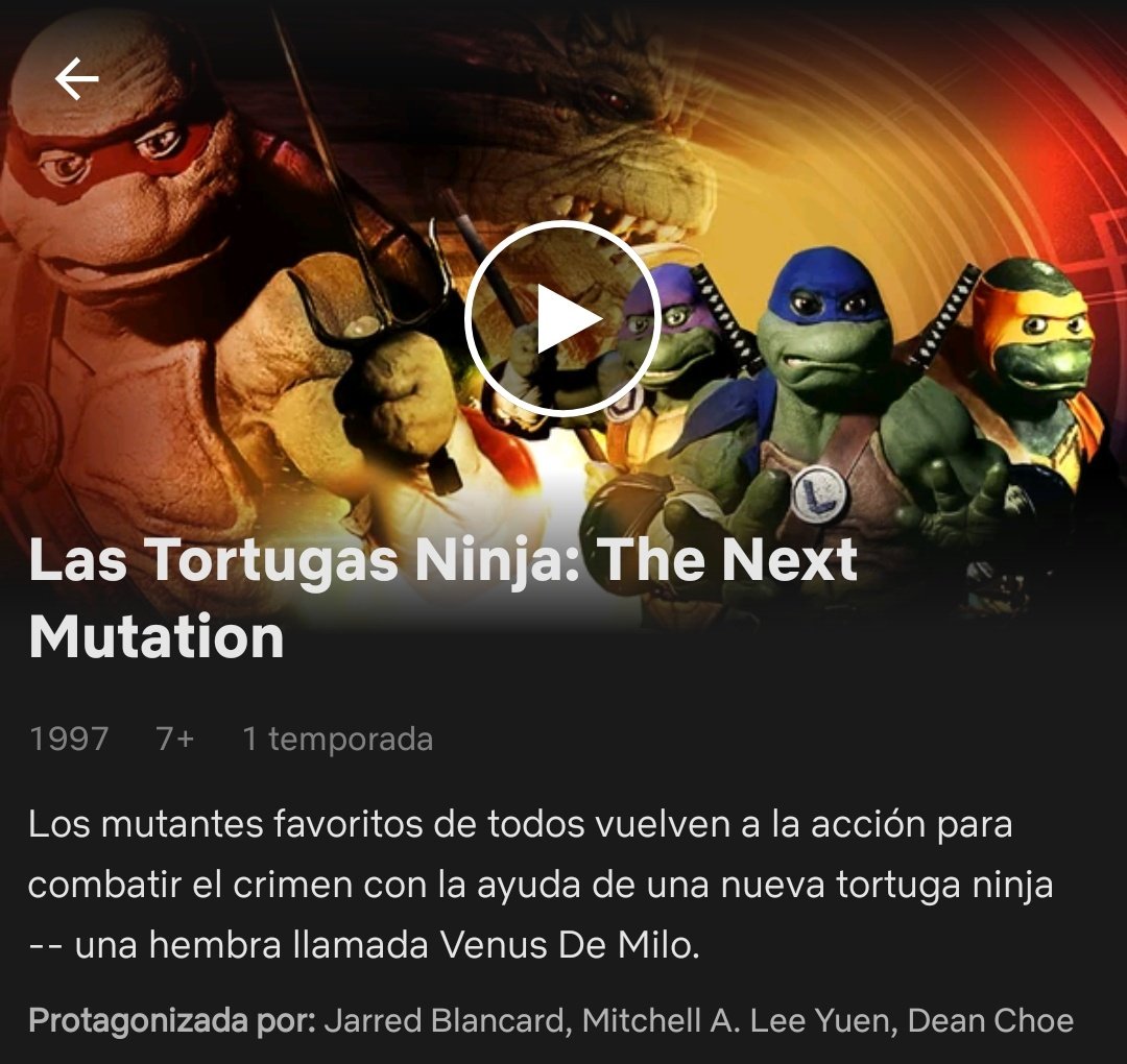 Gallo de NETFLIX on X: 2/1/19 Las Tortugas Ninja: The Next Mutation (1997)  'T1'   / X