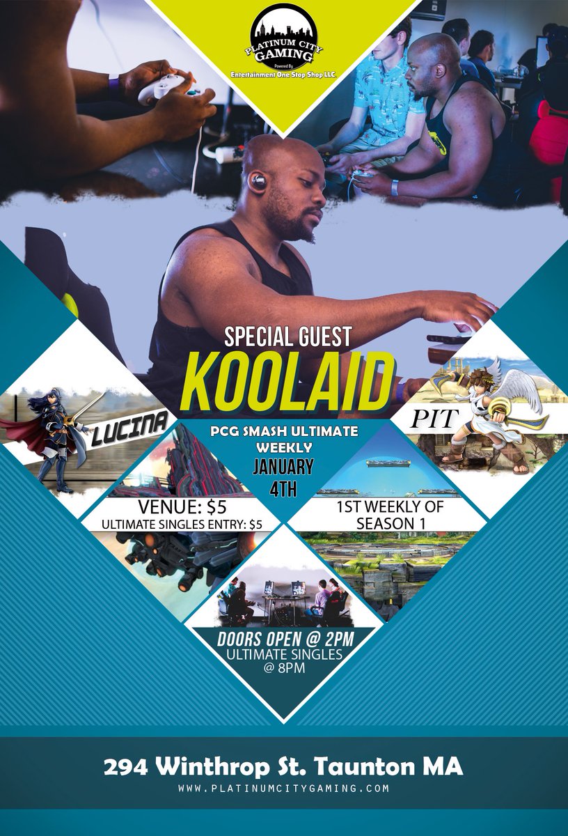 pcitygaming's tweet image. Starting 2019 with special guest @LaidFitness who will be giving a hand with Ultimate as we move to the new year. Doors and friendlies start @ 2pm and open till 12am. Bracket "STARTS" at 8pm. Show up early!! No doubles this week. Don't forget we also have a bar. #SmashUltimate