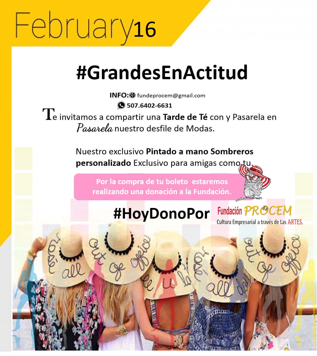 FProcem's tweet image. Cupos limitados
Tarde de te 
Pasarela
Pintemos nuestros sombreros con profesionales idóneos
Tendremos sorpresas y premios