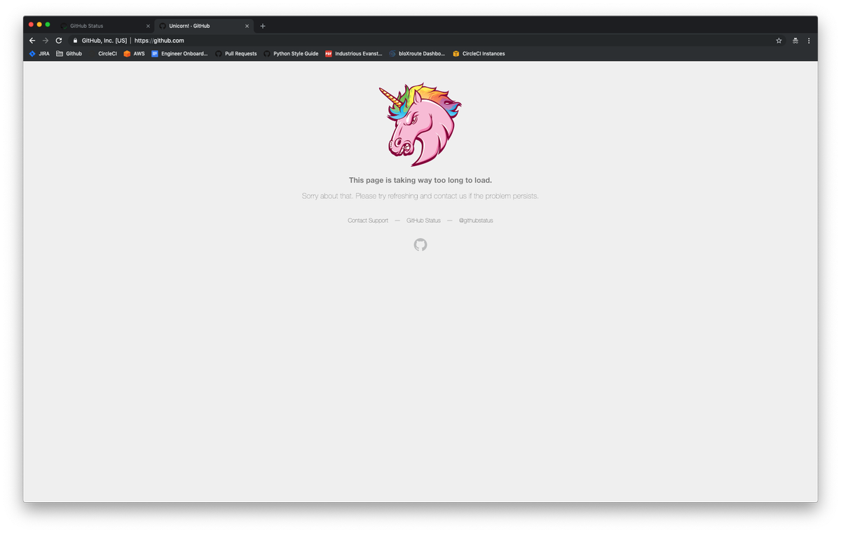 kevkevchen's tweet photo. @github @githubstatus Website seems to having problems but the status page still reports things as ok. https://t.co/iPuKCIcKWt