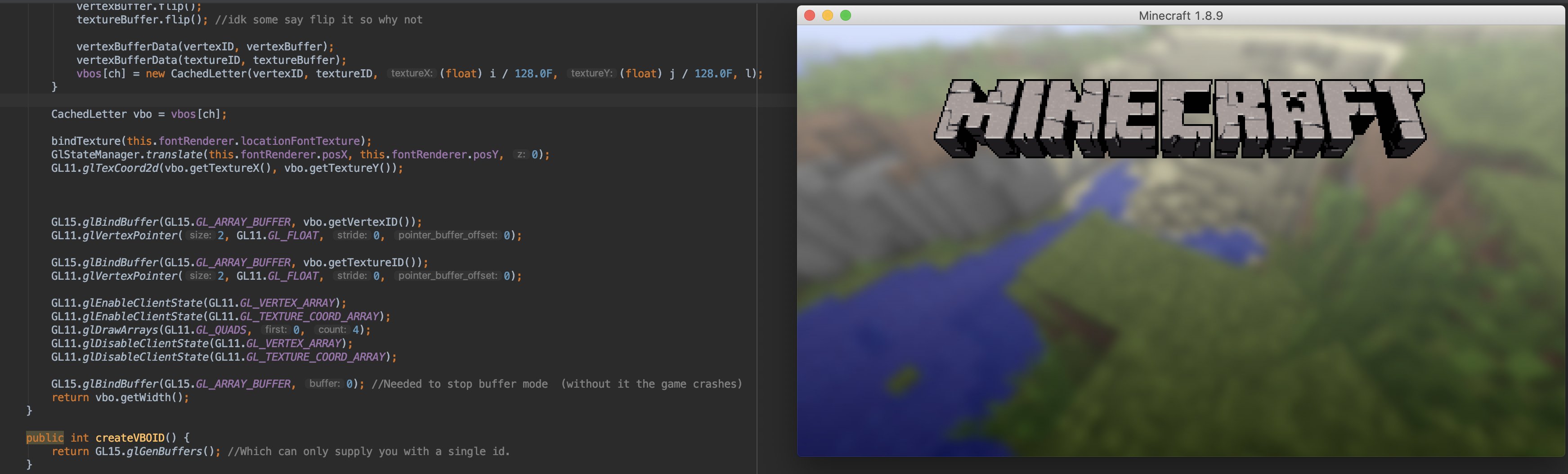 Mitch Sk1er Any Devs Familiar With Opengl Know Why Stuff Stops Rendering When I Try To Use Vbo S To Render Text As Soon As A Call Is Made To