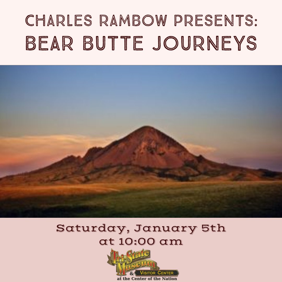 TriStateMuseum's tweet photo. Catch you Saturday when we re-open for our first First Saturday Brunch of 2019. Charles Rambow is presenting on Bear Butte. Brunch at 10 is $5/person or FREE with museum membership, the presentation at 10:30 is free. https://t.co/5n2vu06u29